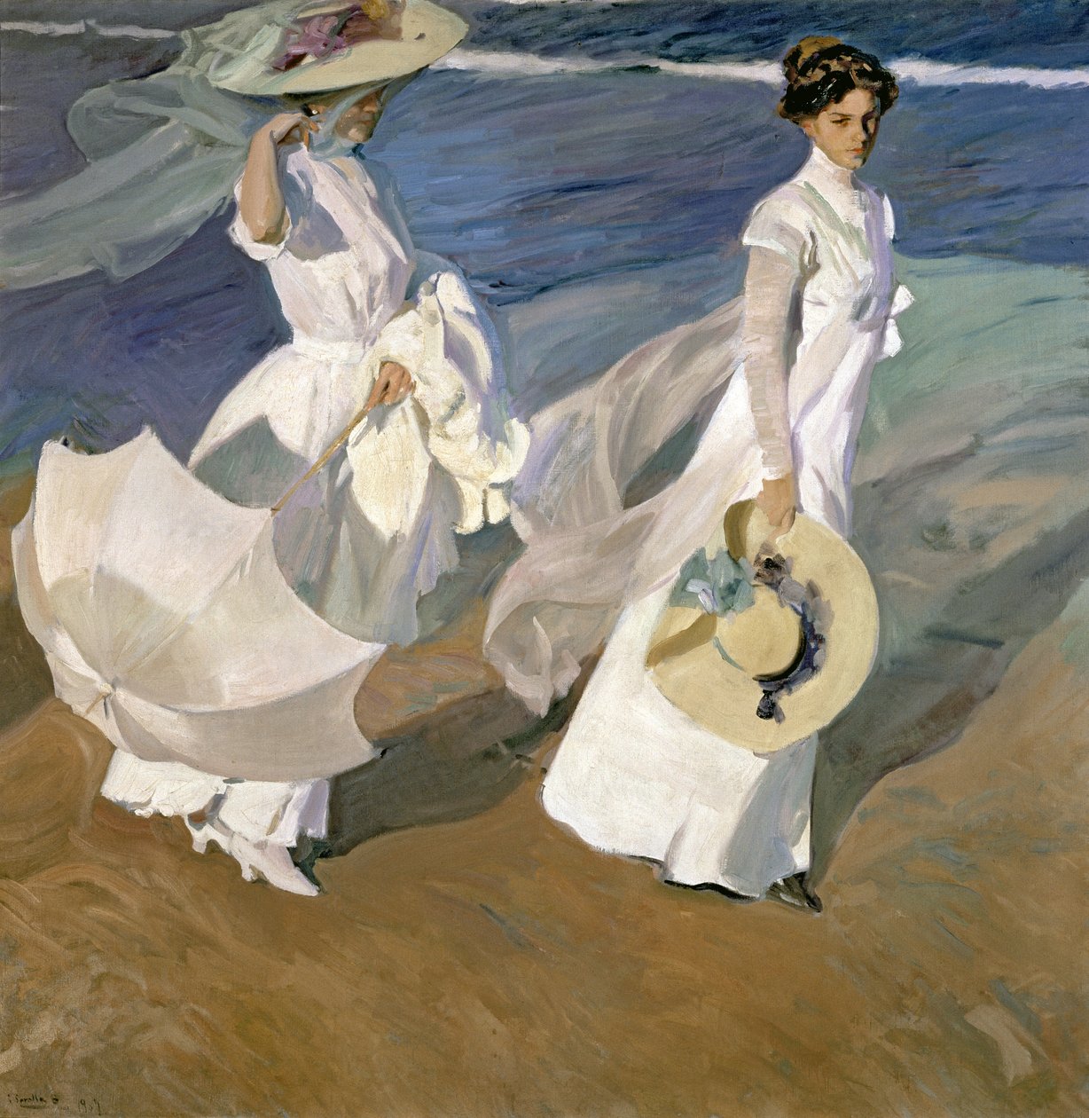 Paseando por la orilla del mar, 1909 de Joaquín Sorolla