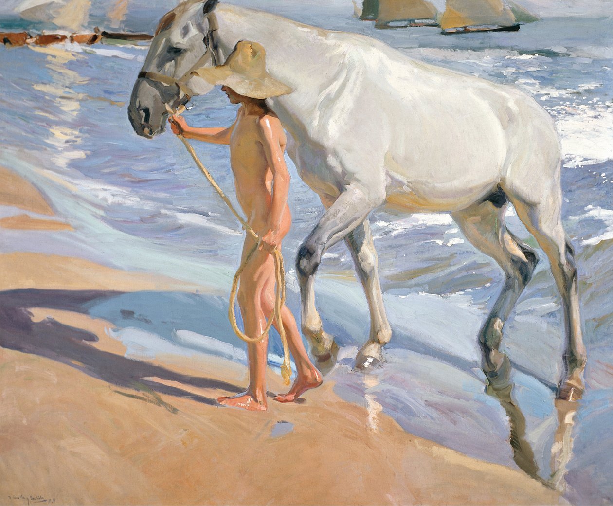 El baño del caballo de Joaquín Sorolla