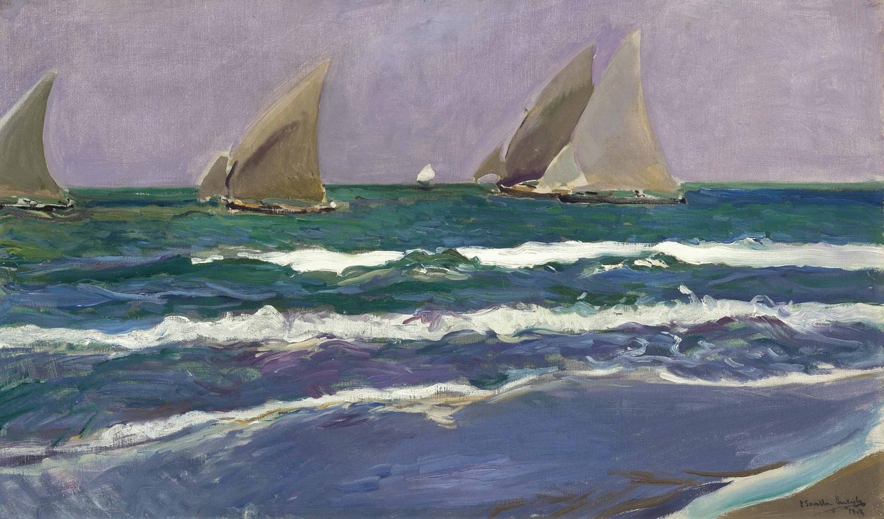 Velas en el mar, Valencia de Joaquín Sorolla