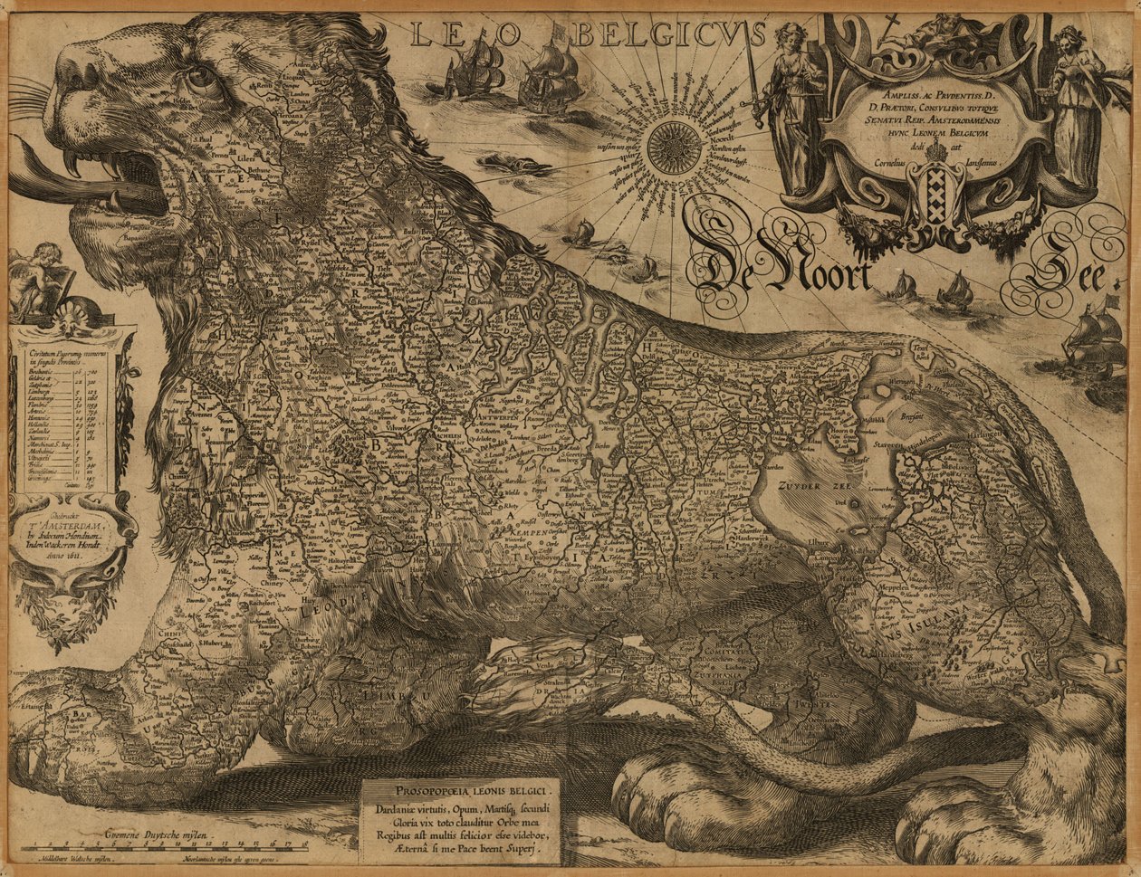 Leo Belgicus. LOC 97683562 de Jodocus Hondius