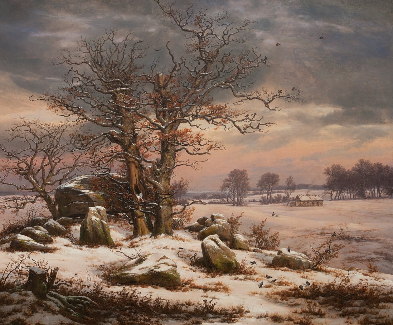 Paisaje de invierno en Vordingborg de Johan Christian Dahl
