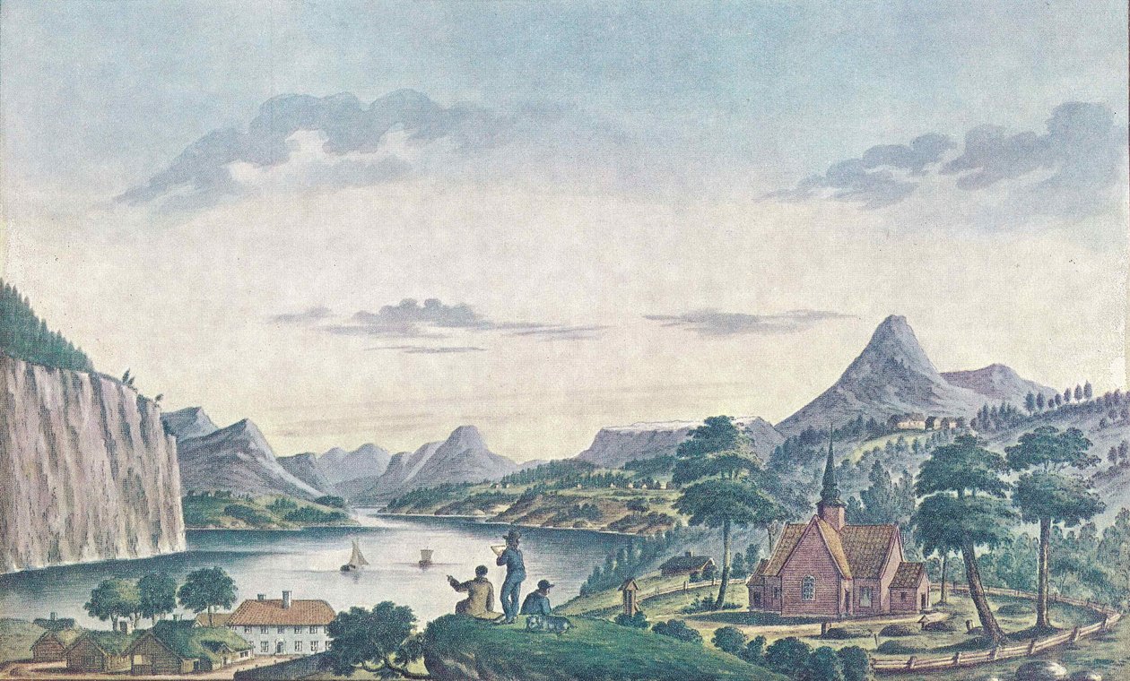 Vista desde Stranda hacia Tafjord/Norddalsfjord de Johan F. L. Dreier
