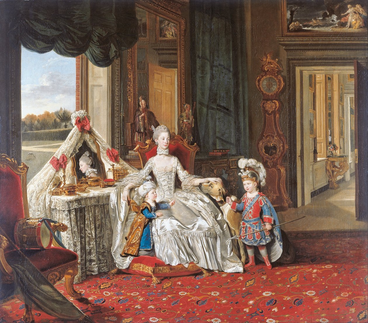 Reina Carlota (1744-1818) con sus dos hijos mayores de Johan Joseph Zoffany