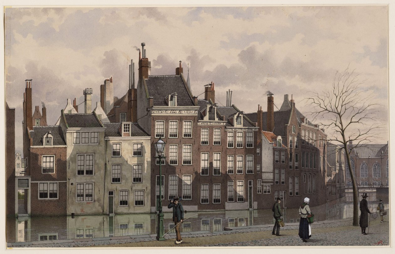 Nieuwezijdsvoorburgwal. Dibujo. Ámsterdam, Archivo de la Ciudad de Ámsterdam de Johan Rieke