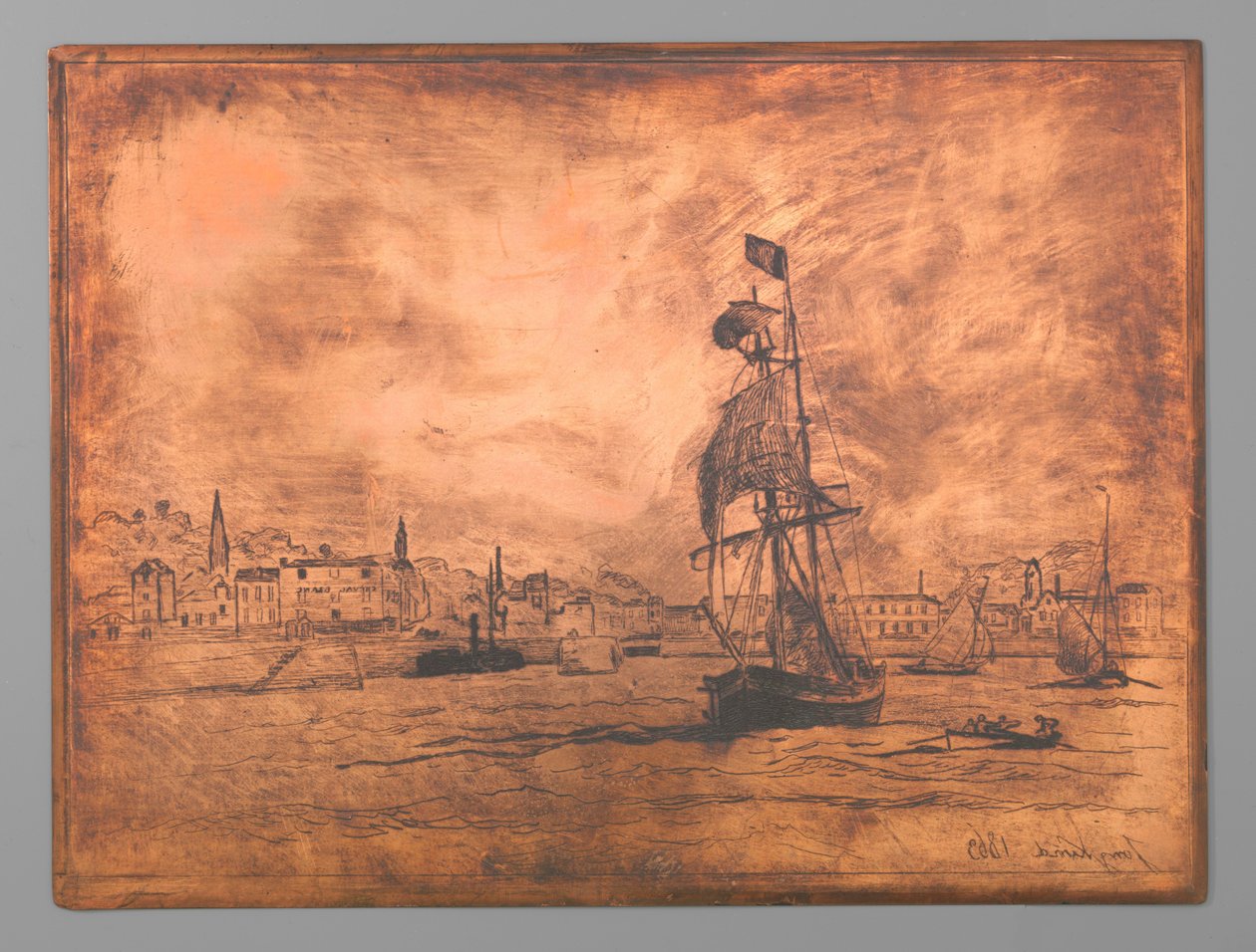 Puerto de Honfleur de Johan Barthold Jongkind (signed by artist)