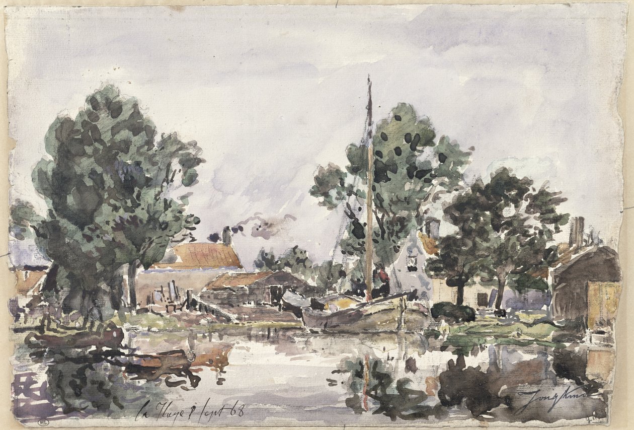 Un canal en La Haya, 1868 de Johan Barthold Jongkind