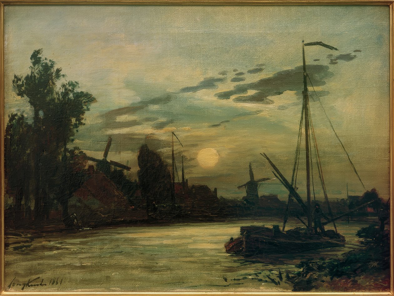 Paisaje al atardecer de Johan Barthold Jongkind