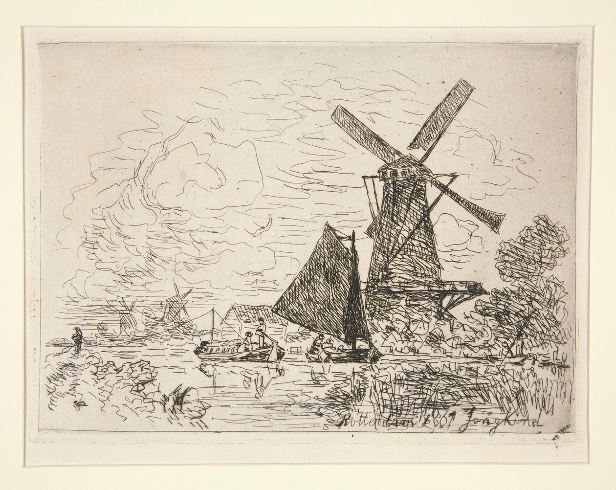 Molinos en Holanda (Molinos en Holanda) de Johan Barthold Jongkind