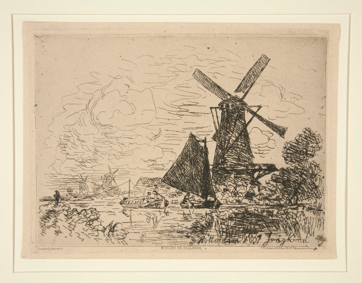 Molinos en Holanda (Molinos en Holanda) de Johan Barthold Jongkind