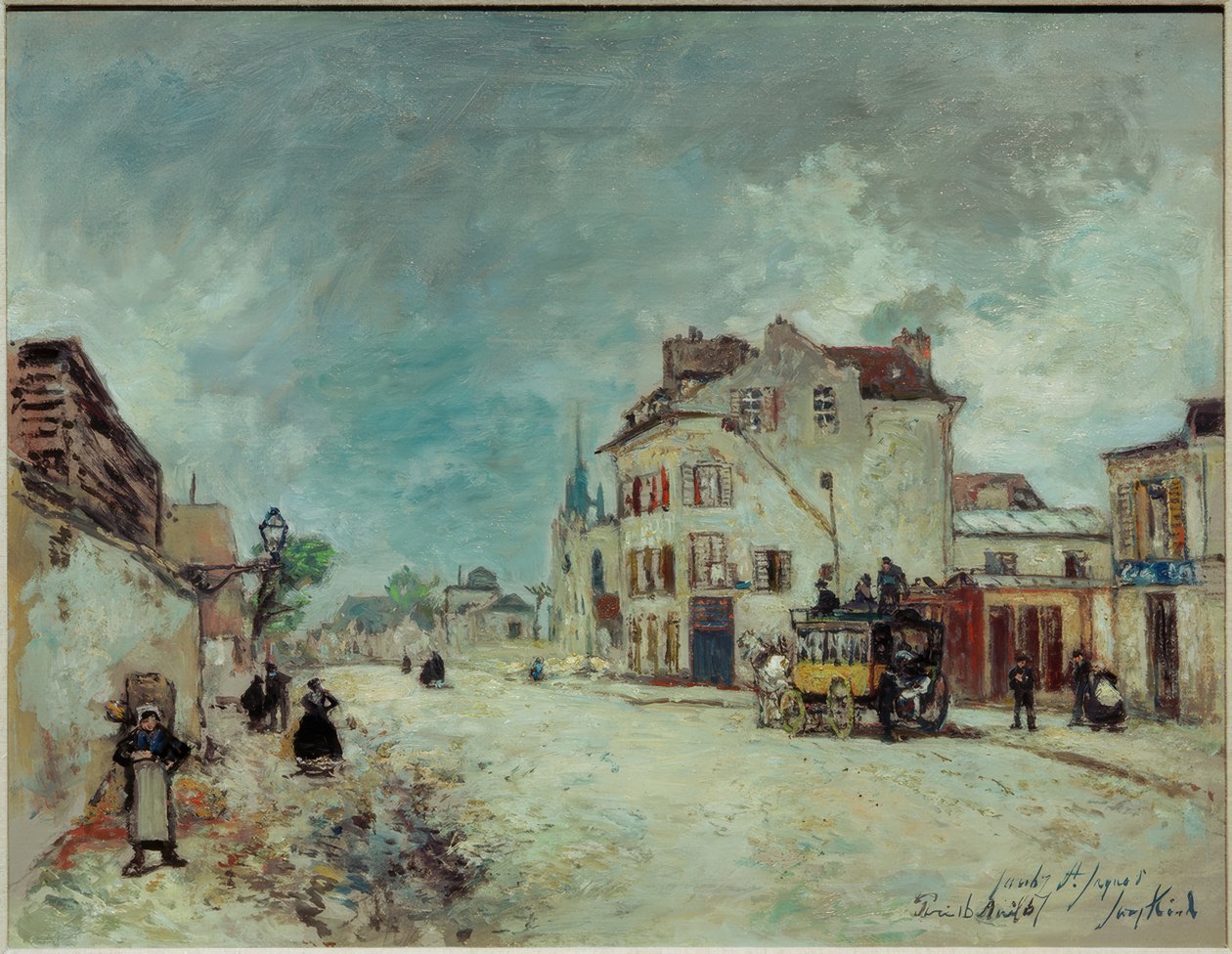 Diligencia en el Faubourg St. Jacques de Johan Barthold Jongkind