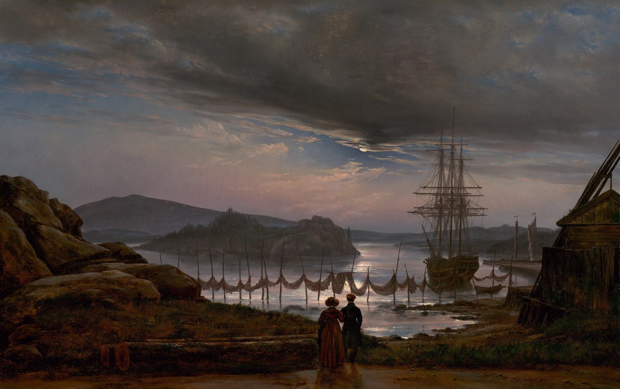 Vista desde Vaekero cerca de Christiania, 1827 de Johan Christian Dahl