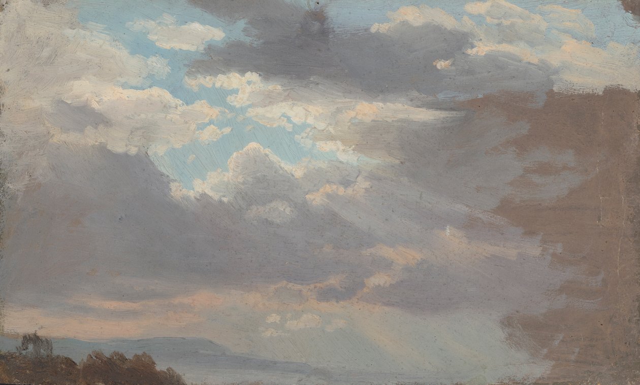 Estudio de nubes desde la ventana del estudio. de Johan Christian Dahl