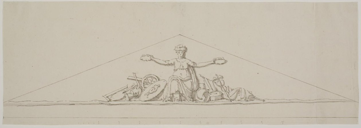 Boceto para un frontón, simbolizando la prosperidad de Johan Christoph Petzold