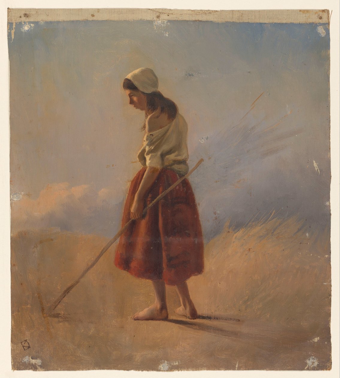Campesina de pie con bastón de Johan Daniël Koelman