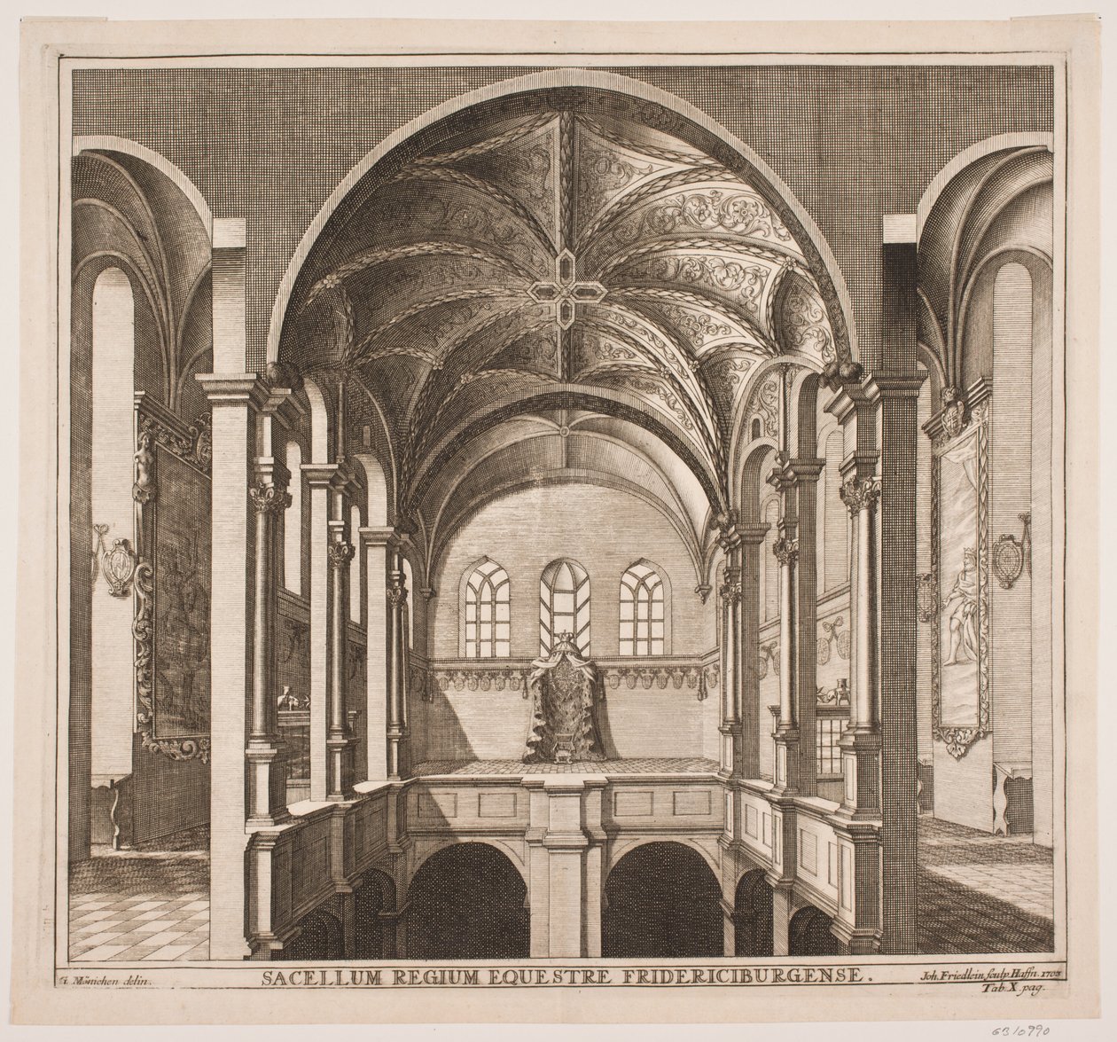 La galería superior en la iglesia del castillo de Frederiksborg de Johan Friedlein