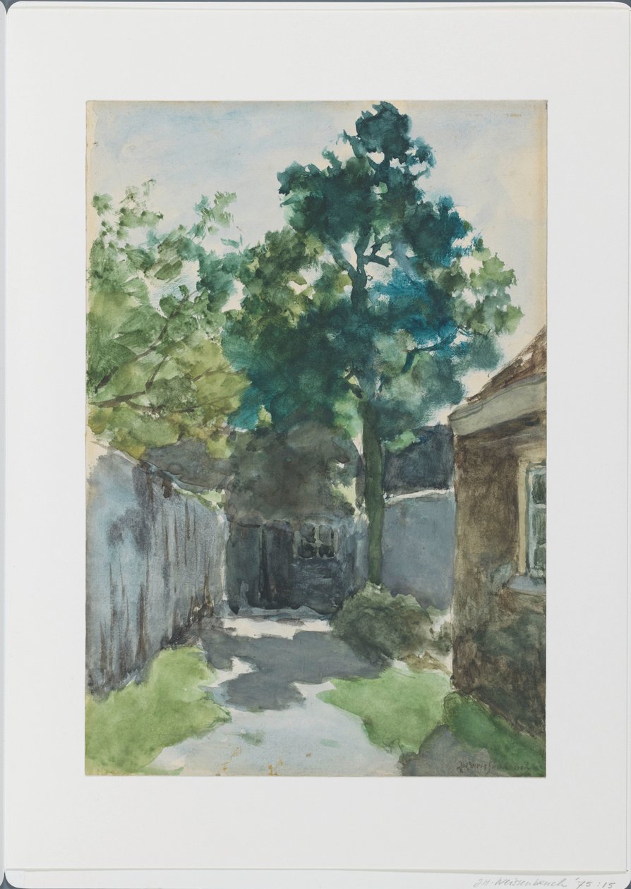 Patio soleado de Johan Hendrik Weissenbruch