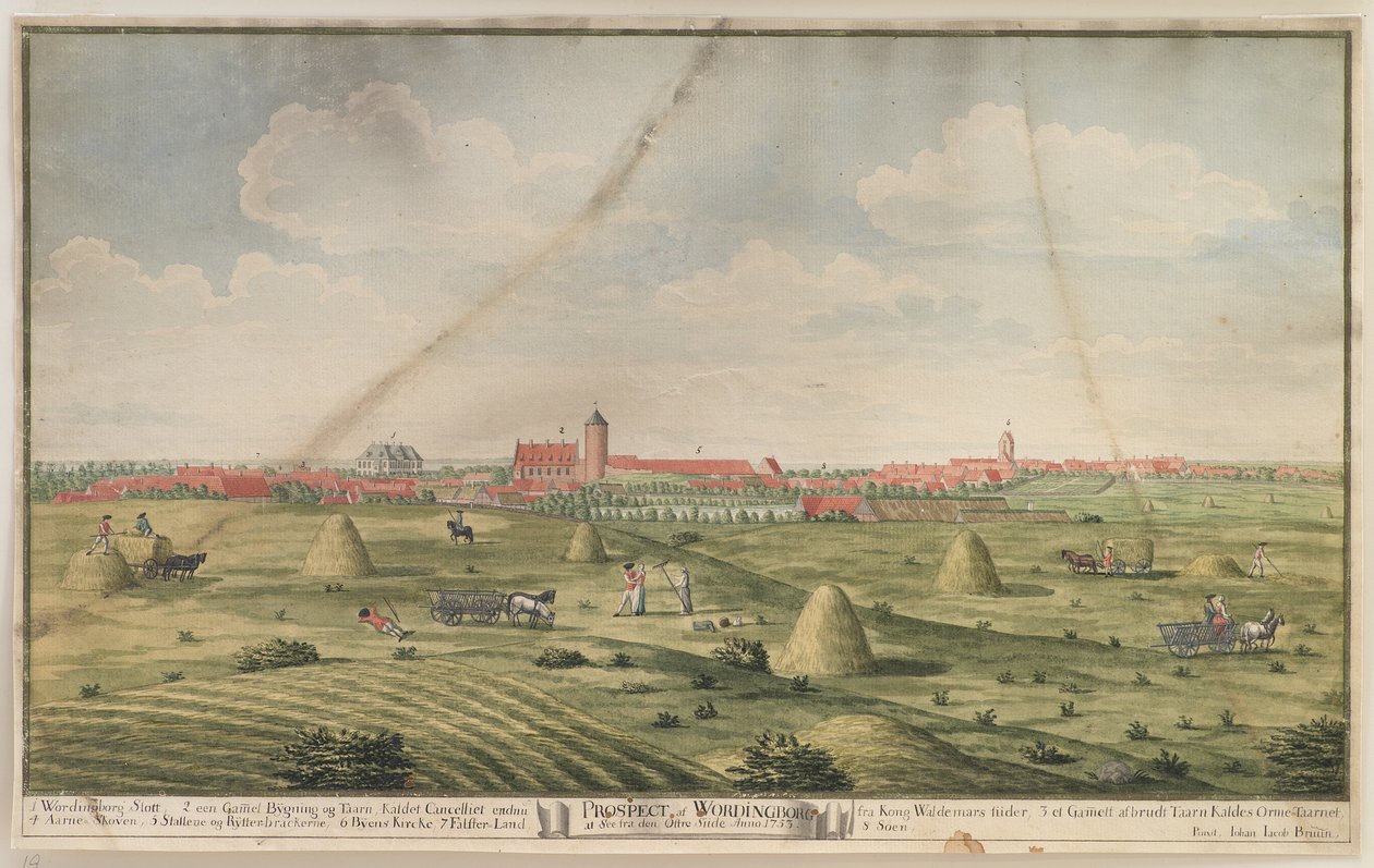 Perspectiva de Vordingborg de Johan Jacob Bruun