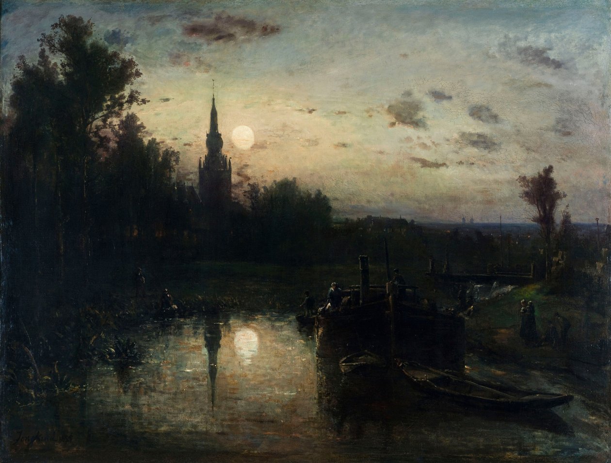 Johan Jongkind - Clair de lune à Overschie de Johan Jongkind