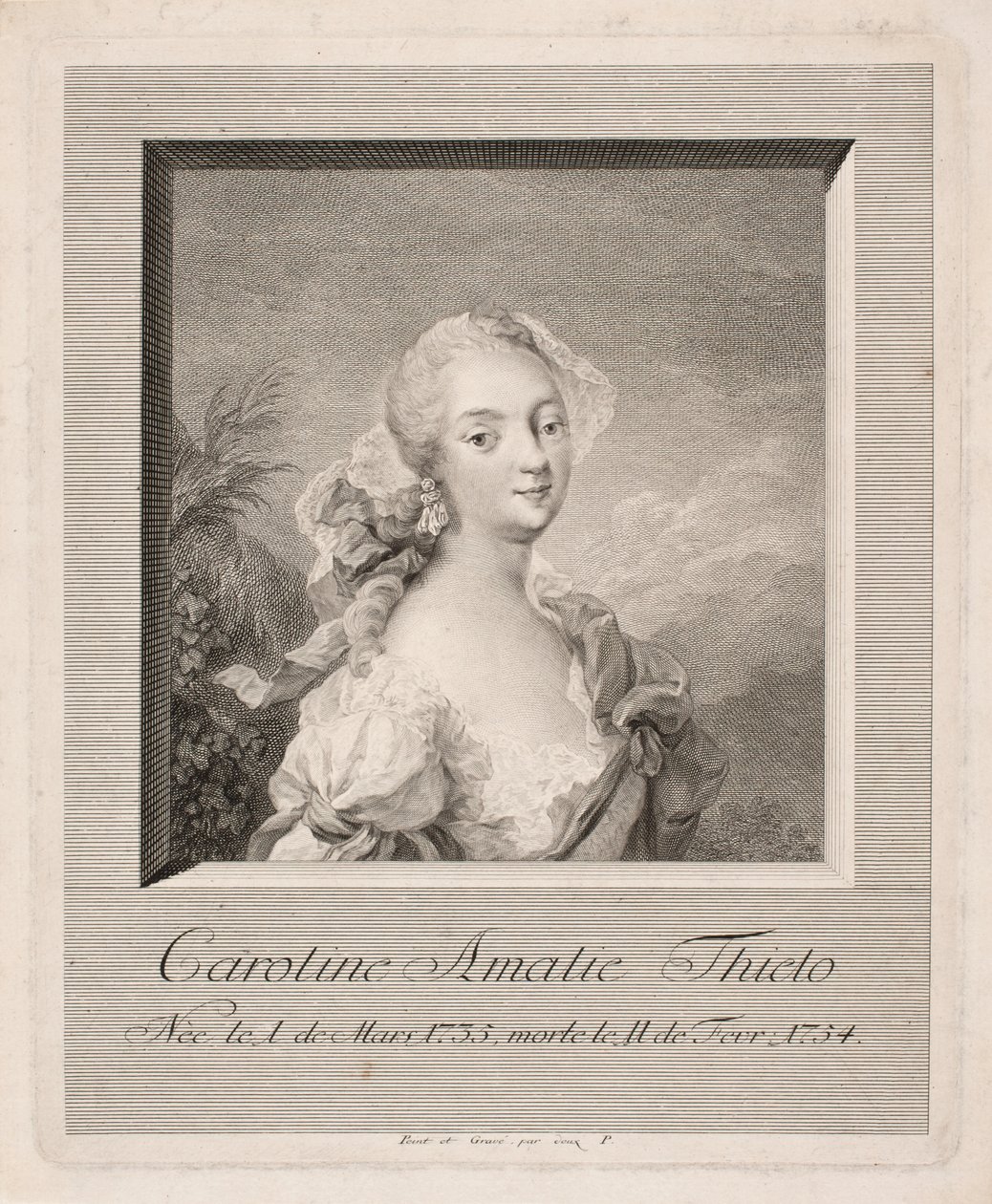 La actriz Caroline Amalie Thielo de Johan Martin Preisler