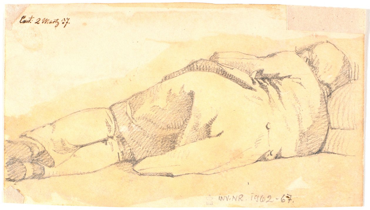 Hombre durmiendo, visto desde atrás de Johan Thomas Lundbye