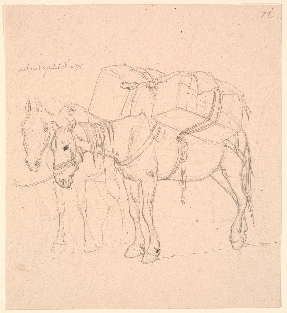 Dos caballos con carga de Johan Thomas Lundbye
