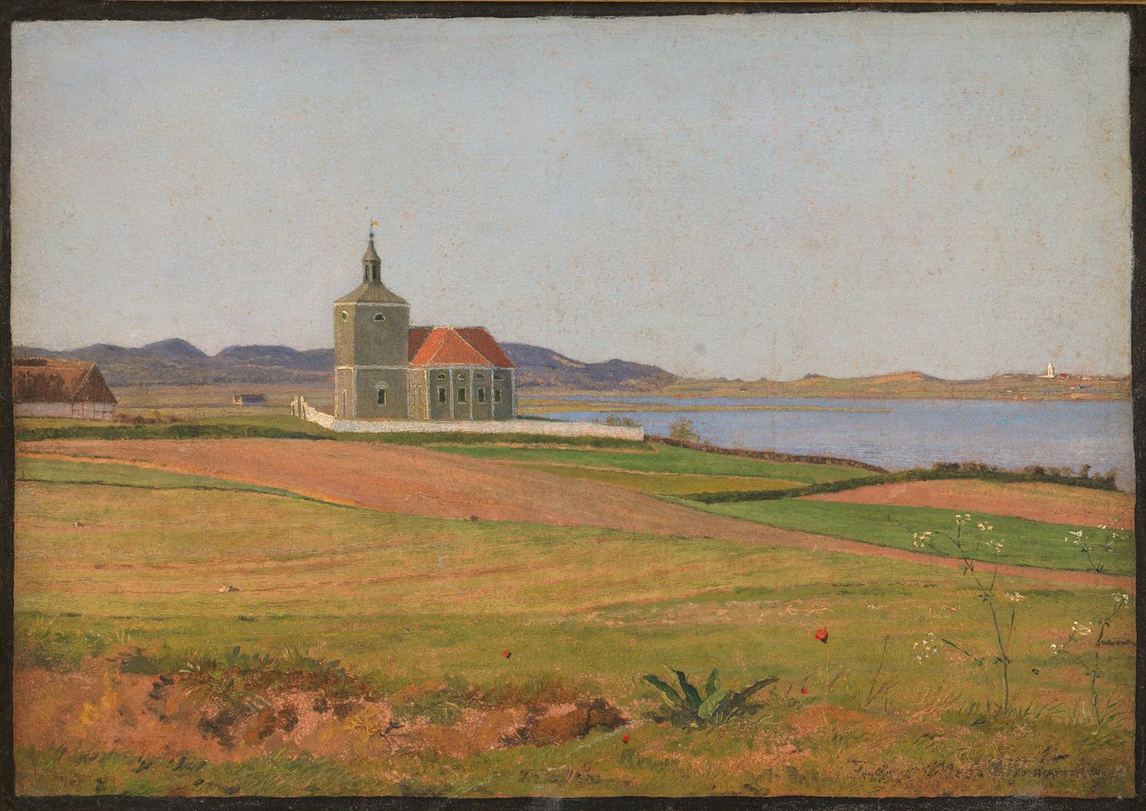 Iglesia de Vinderød cerca de Frederiksværk de Johan Thomas Lundbye