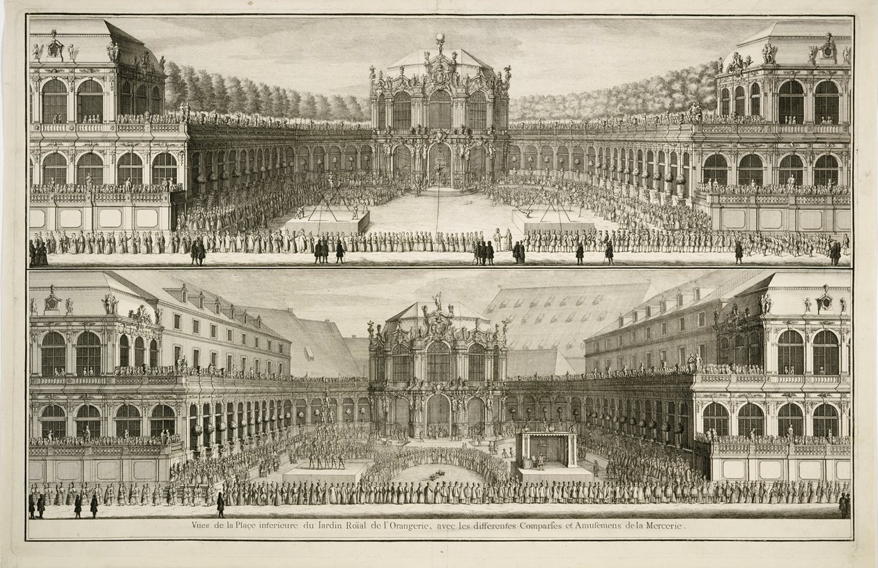Vista del jardín real de la Orangerie de Johann August Corvinus