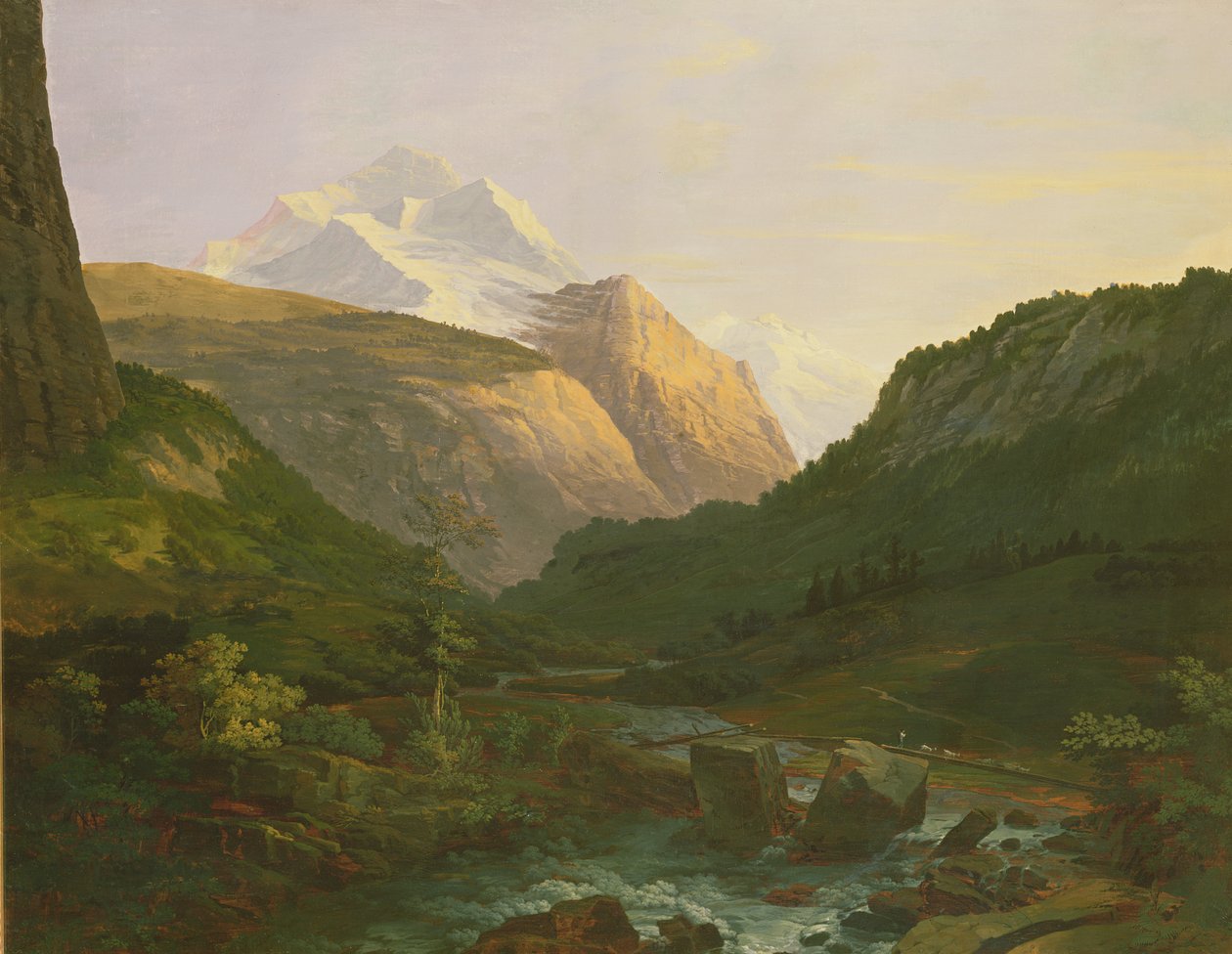 La Jungfrau y el Eiger de Johann Georg Volmar