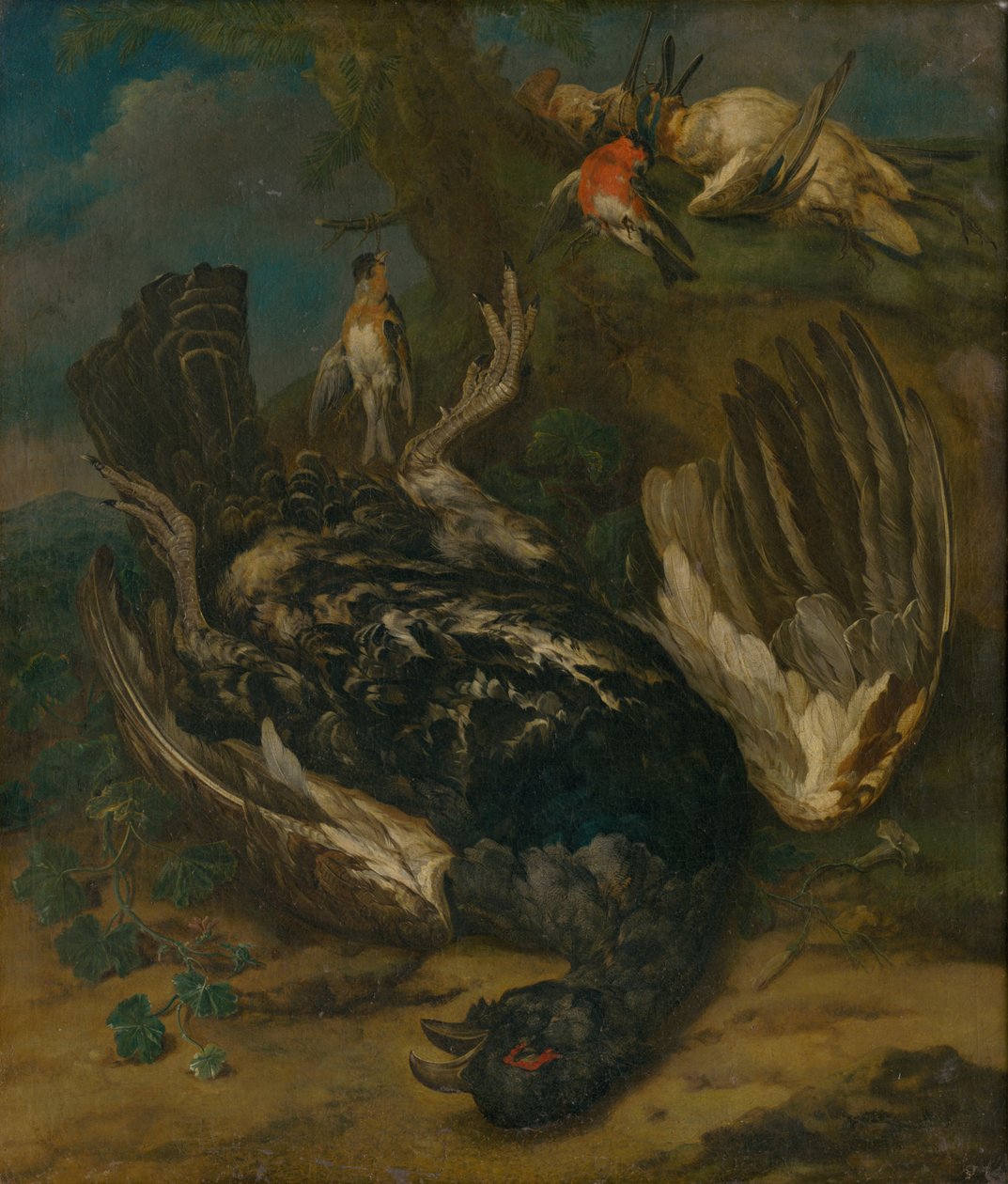 Naturaleza muerta con urogallo de Johann Georg de Hamilton  