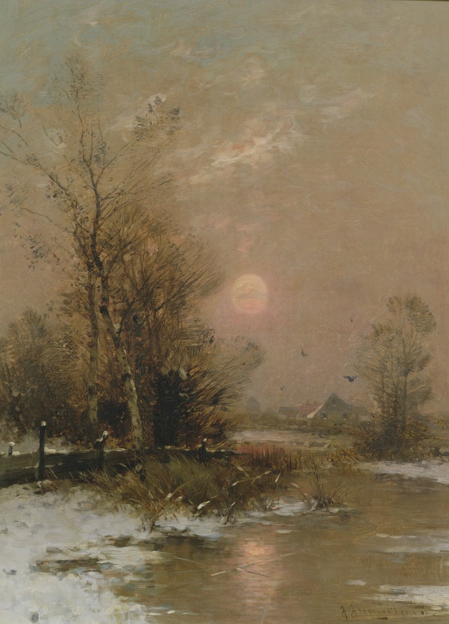 Atardecer de Invierno de Johann II Jungblut