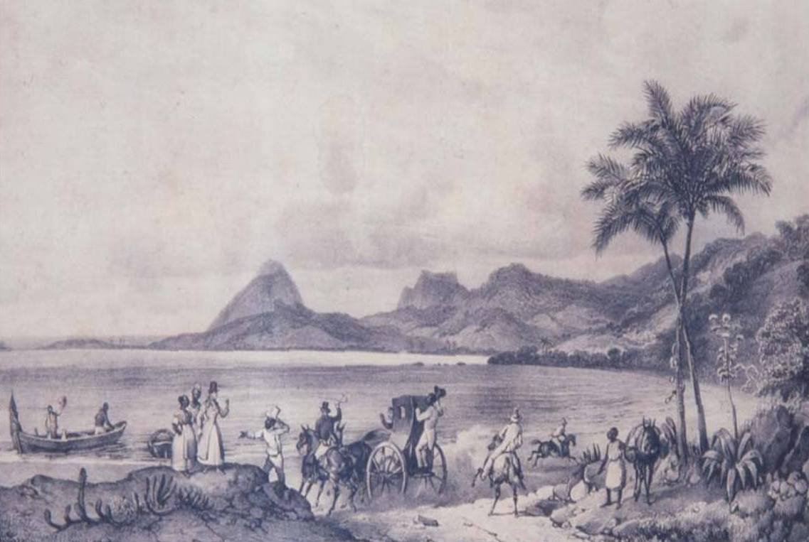 Lagoa das Tretas ahora Laguna Rodrigo de Freitas de Johann Moritz Rugendas