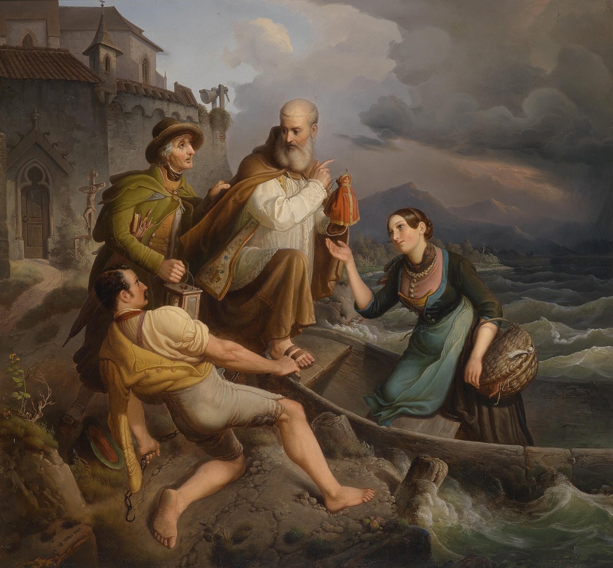 Überfuhr bei nahendem Unwetter de Johann Wilhelm Volker
