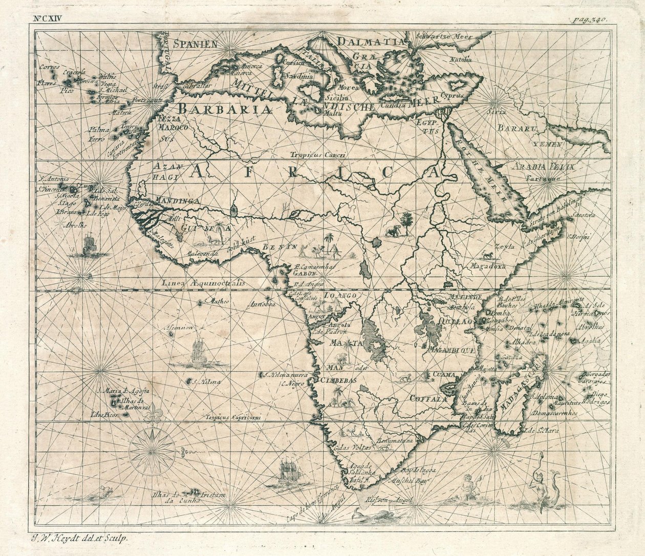 Mapa de África de Johann Wolfgang Heydt
