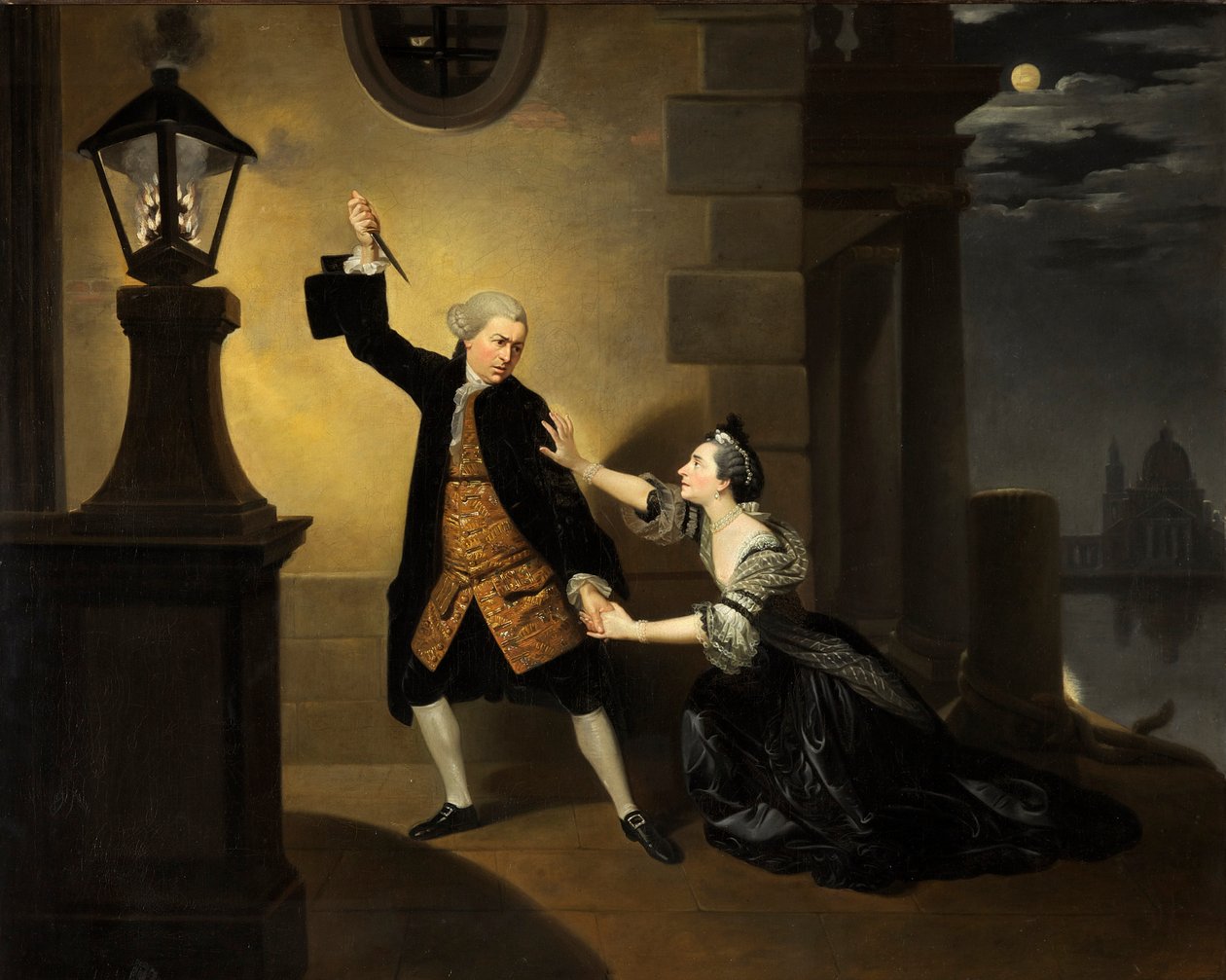 David Garrick como Jaffier y Susannah Cibber como Belvidera en 