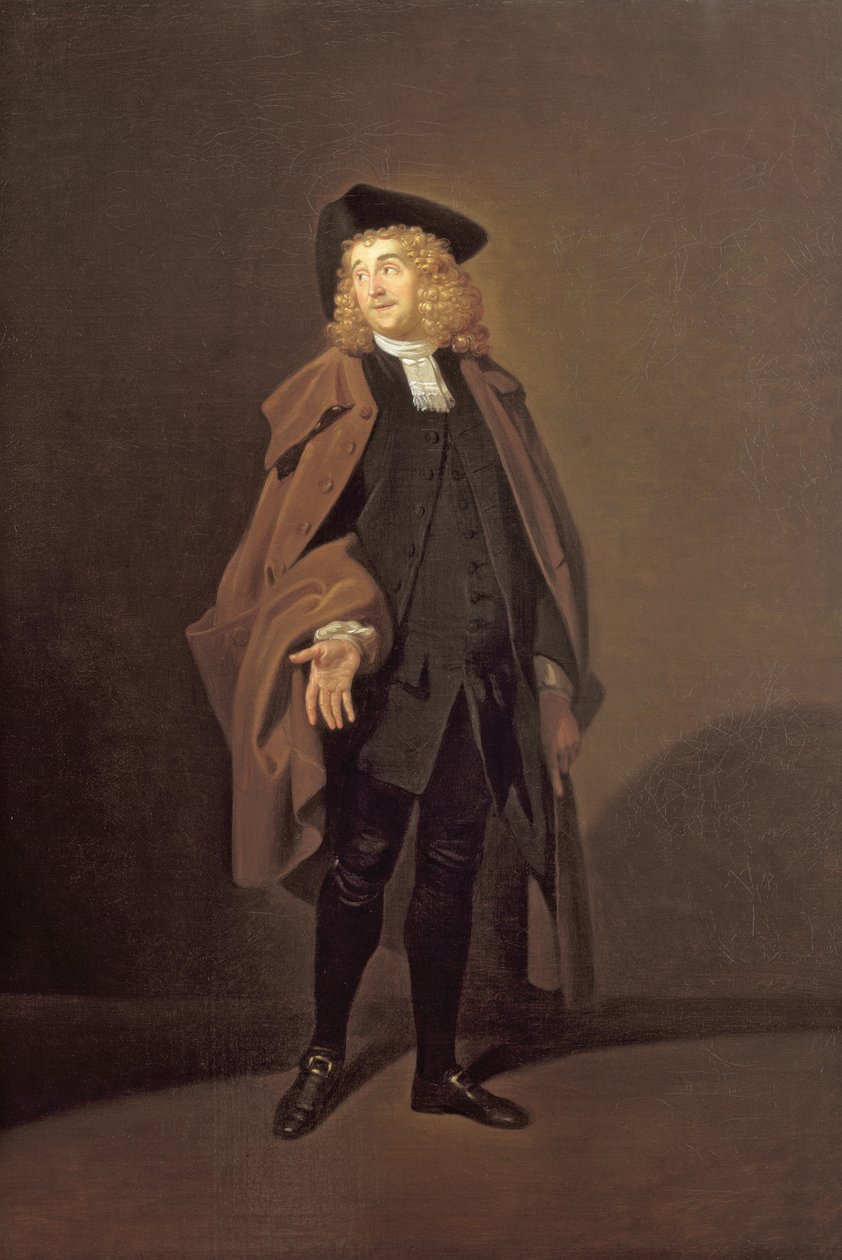 Retrato de John Moody (c.1712-1821) como el Padre Foigard en 