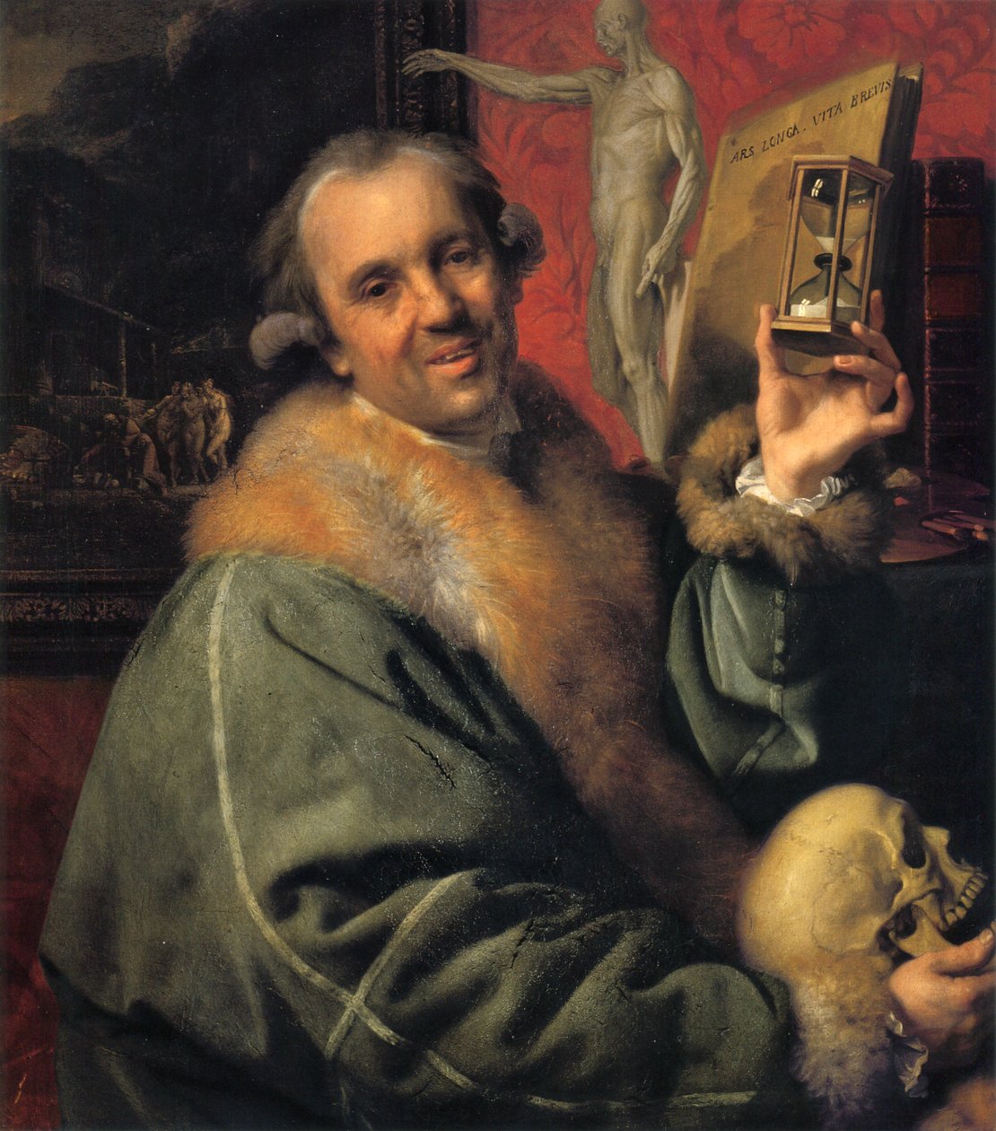 Autorretrato (con reloj de arena y calavera) de Johan Joseph Zoffany