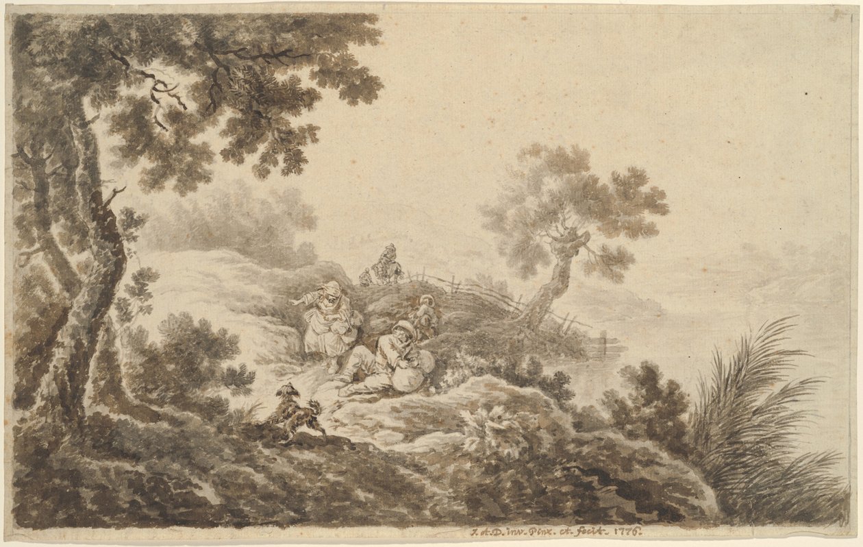 Paisaje con Viajeros de Johann Albrecht Dietzsch