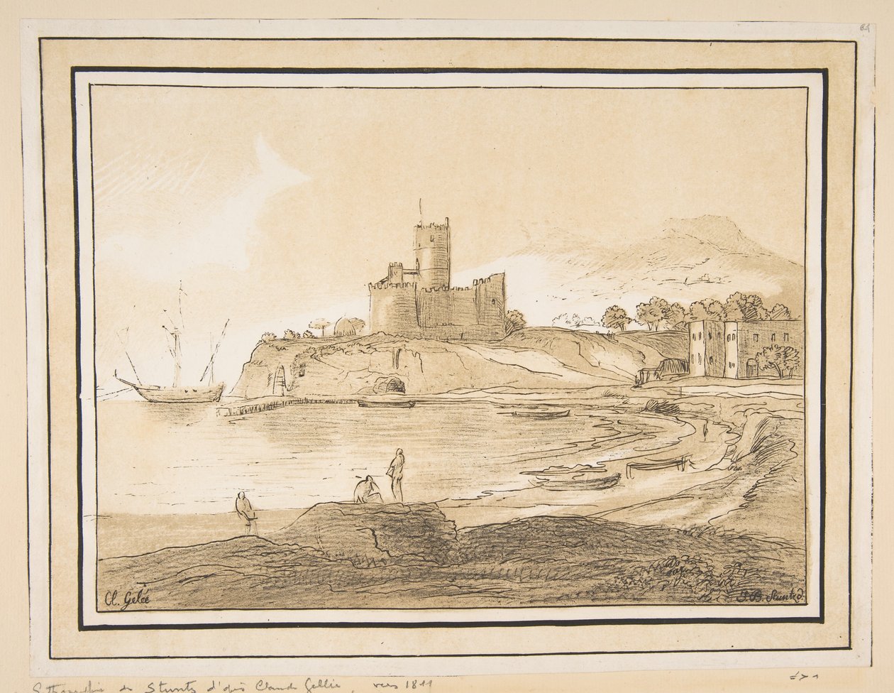 Paisaje después de Claude de Johann Baptist Stuntz