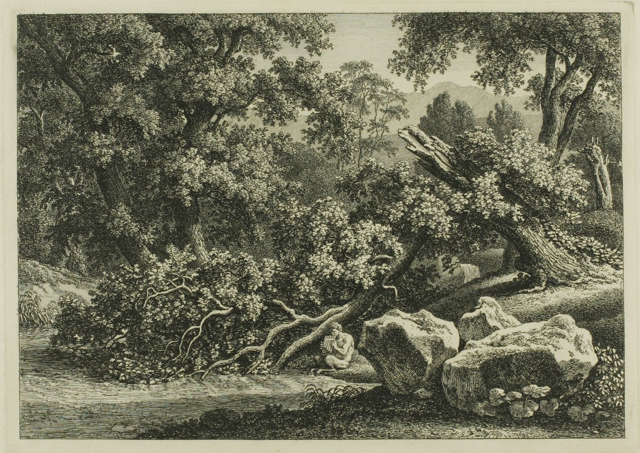 Paisaje con Pan tocando una flauta de Johann Christian Reinhart