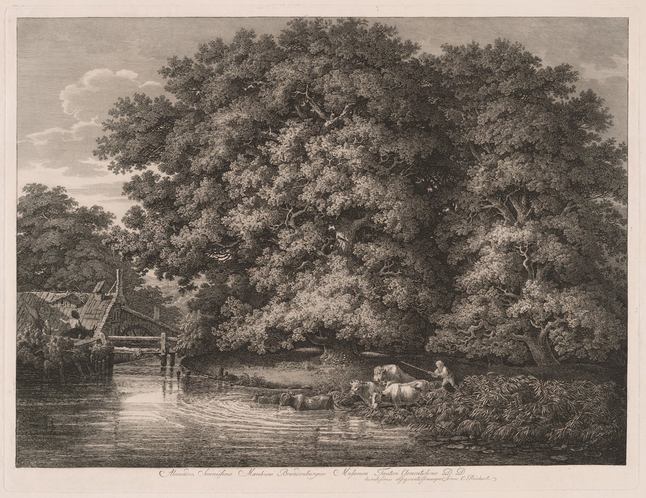 El molino en los grandes robles de Johann Christian Reinhart