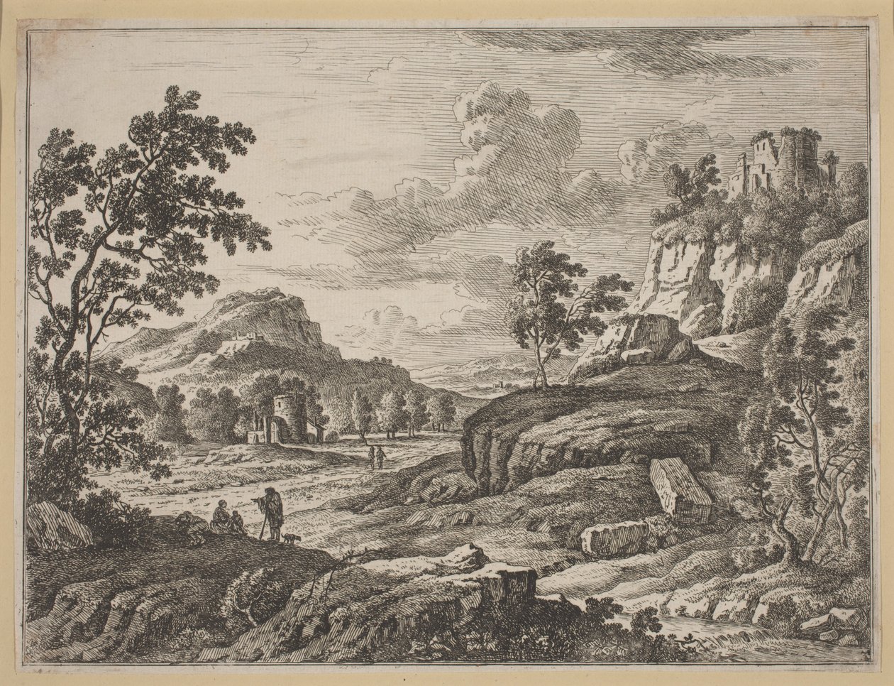 Paisaje con dos torres en ruinas de Johann Christoph Dietzsch