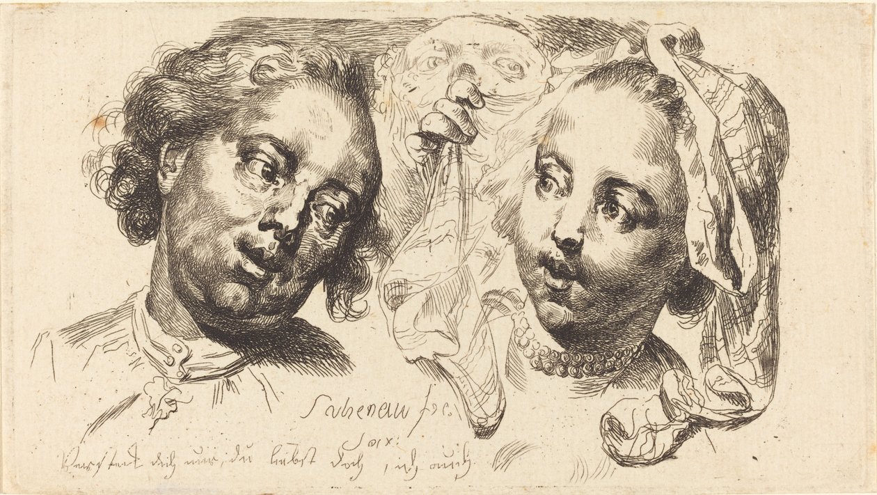 Joven coqueteando con un hombre de Johann Eleazar Schenau