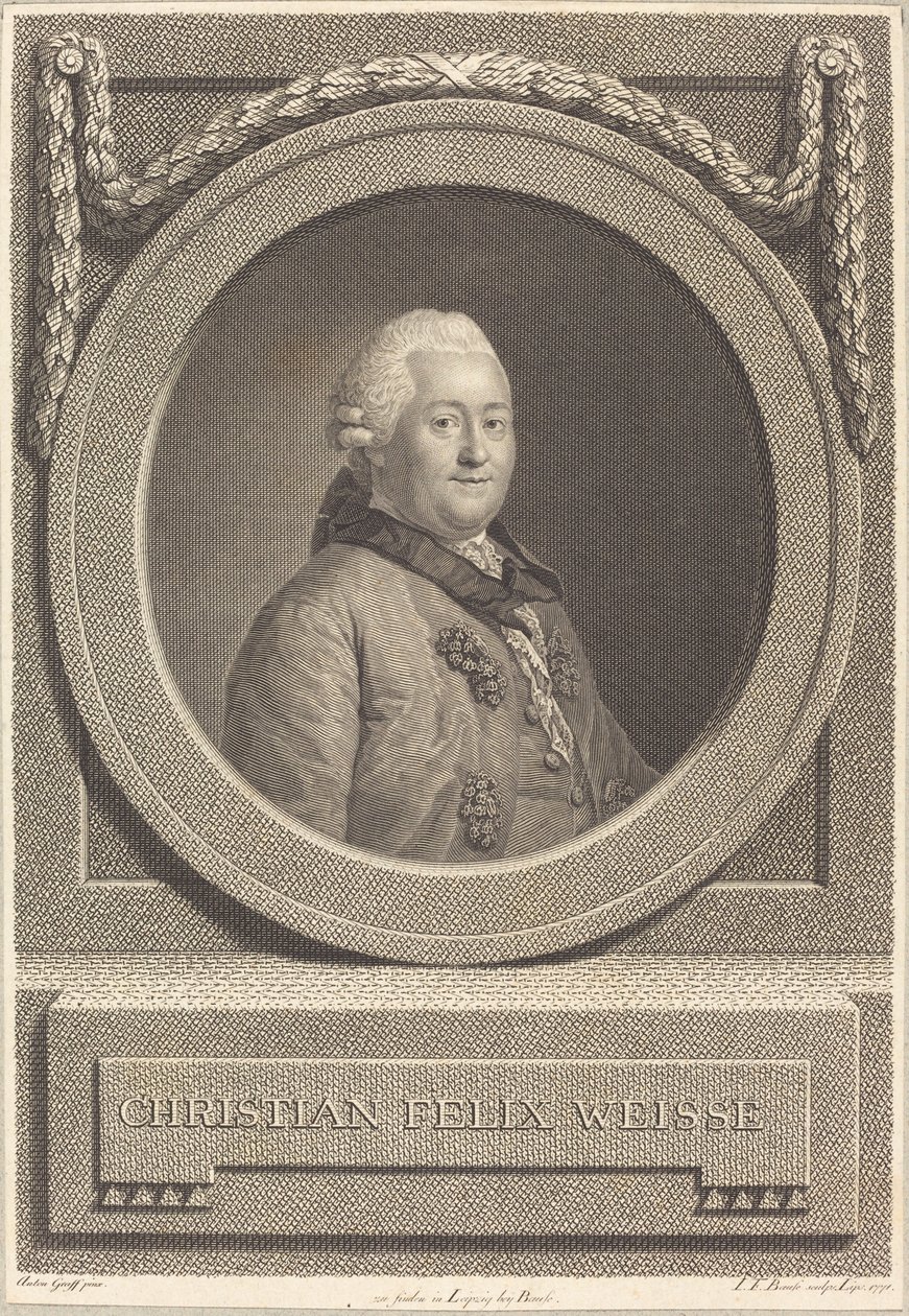 Christian Weisse de Johann Friedrich Bause after Anton Graff
