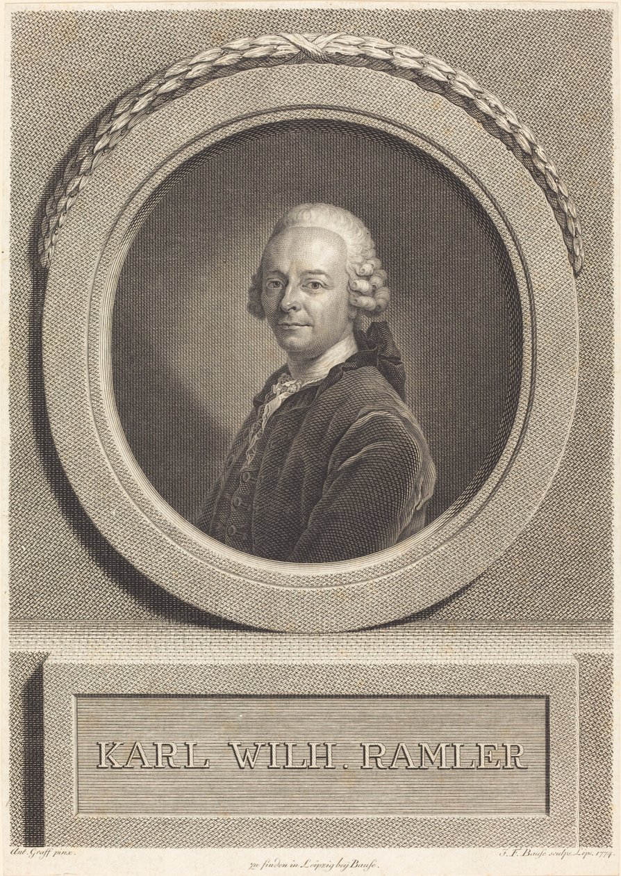 Karl Ramler de Johann Friedrich Bause after Anton Graff