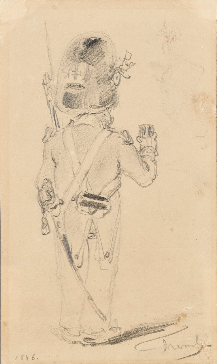 Bosquejo de soldado de Johann Friedrich Treml