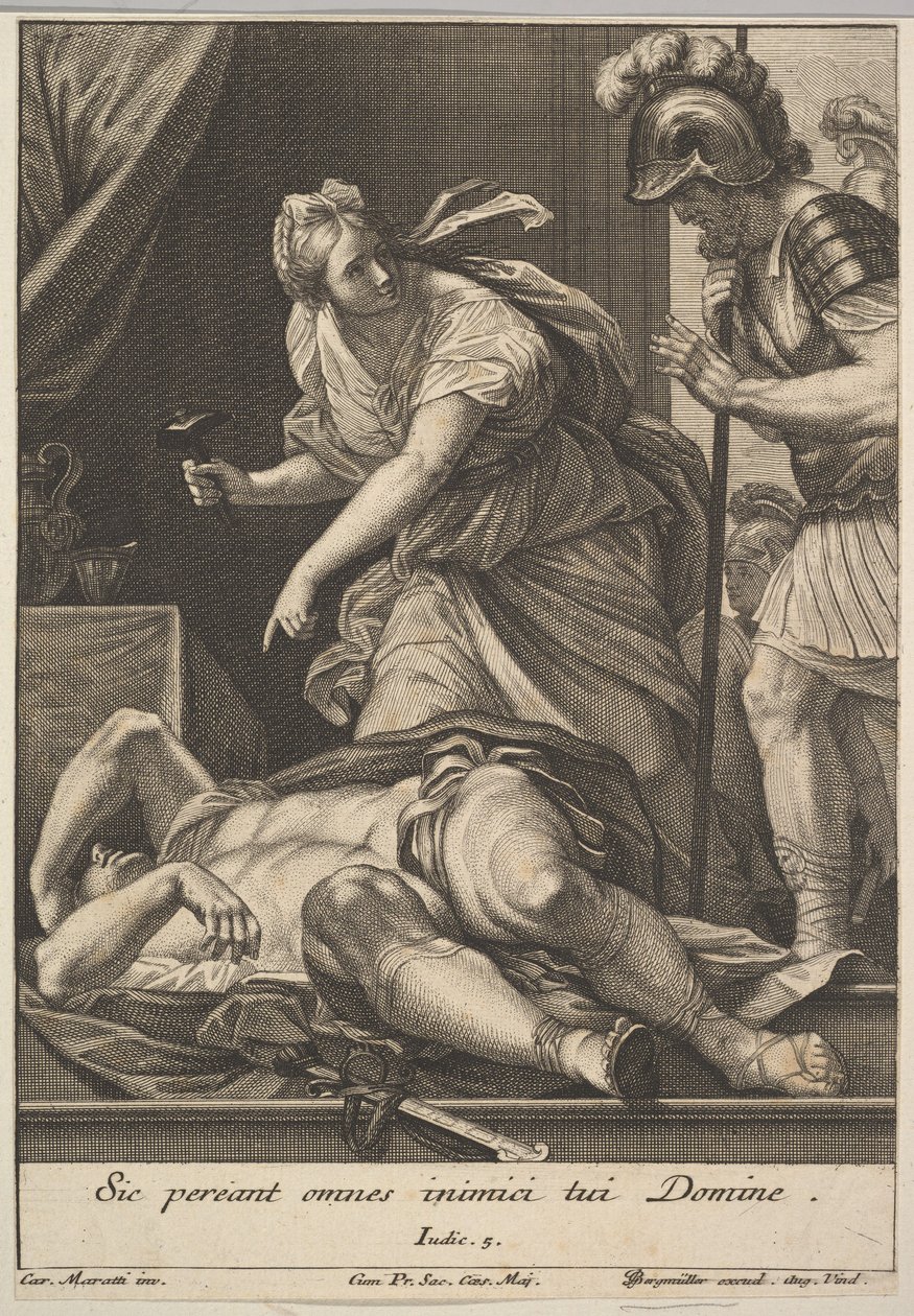 Jael matando a Sísara, 1705-62 de Johann Georg Bergmuller