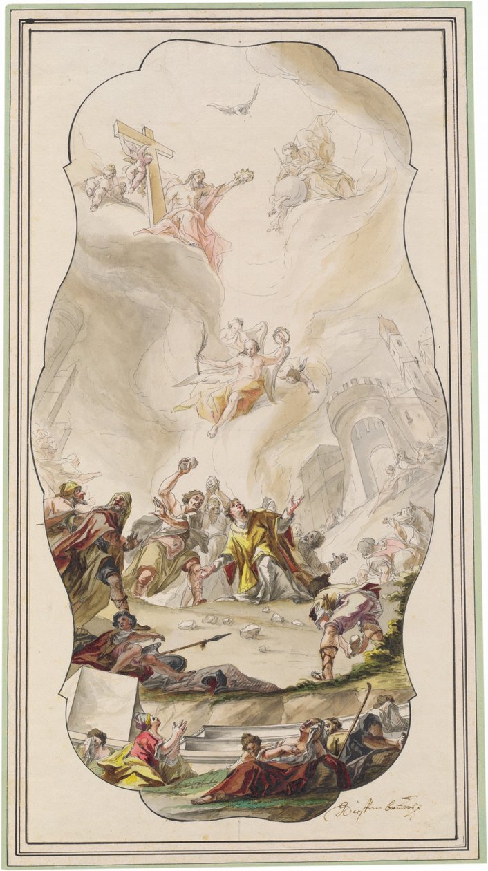 La lapidación de San Esteban de Johann Georg Dieffenbrunner