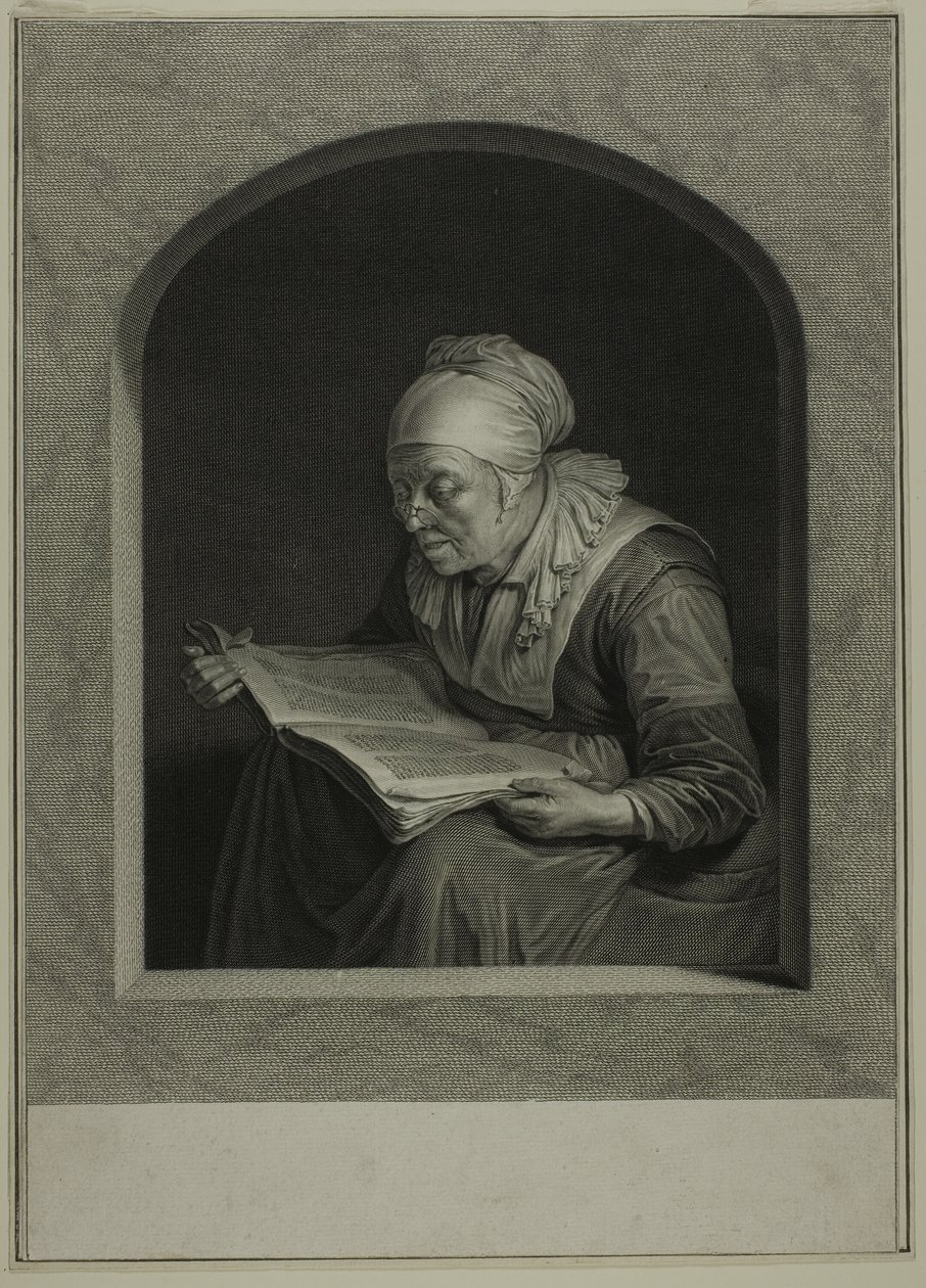 La Liseuse (Una mujer leyendo) de Johann Georg Wille