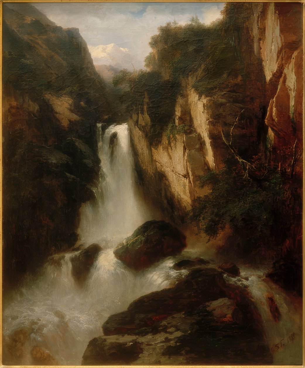 Cascada en las altas montañas de Johann Gottfried Steffan