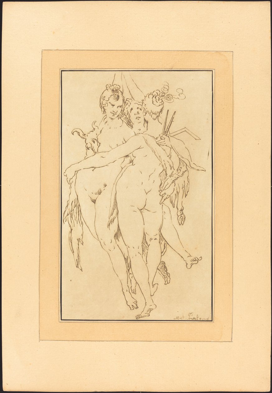 Escultura, pintura, arquitectura de Johann Gottlieb Prestel after Bartholomaeus Spranger